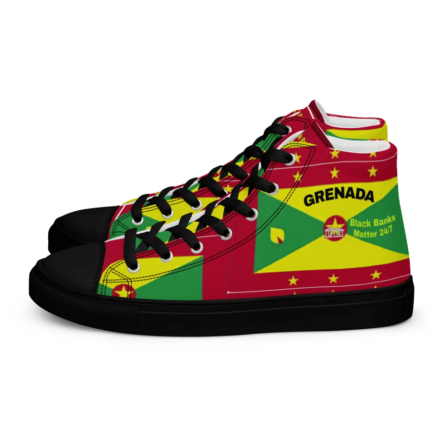 Grenada Flag Inspired Women's High Top Canvas Shoes product image (1)