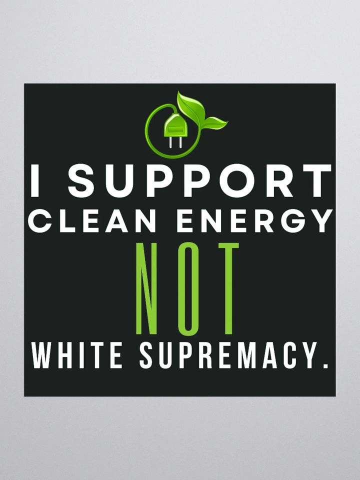 I SUPPORT CLEAN ENERGY NOT WHITE SUPREMACY TESLA STICKER. product image (2)