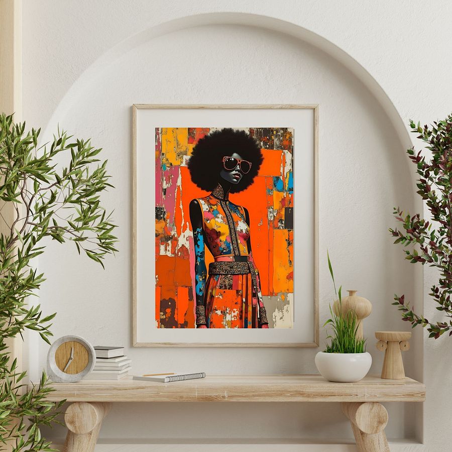 Procrastination Beautiful Black Woman Illustration Printable Art |Modern African American Woman Art | Abstract Digital Print for Home Gallery | Black Feminine Empowerment Decor product image (3)