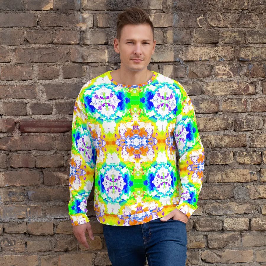 Abstract Vibrant Melting Daisy Flower Unisex Sweatshirt product image (3)