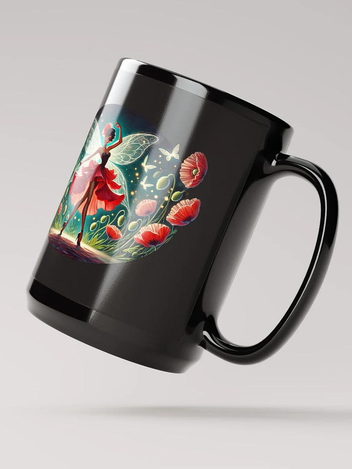 Poppy Fairy Blossom 15 oz Black Glossy Mug product image (2)