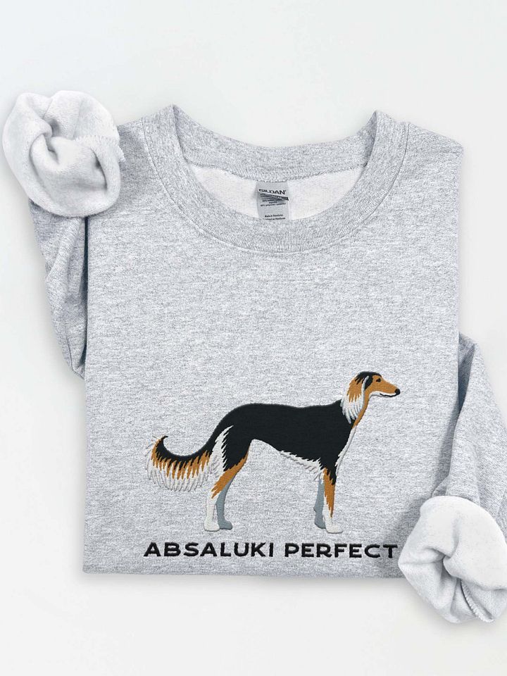 Absaluki Perfect Sweatshirt (Embroidered) of a Saluki(Black & Tan) product image (1)