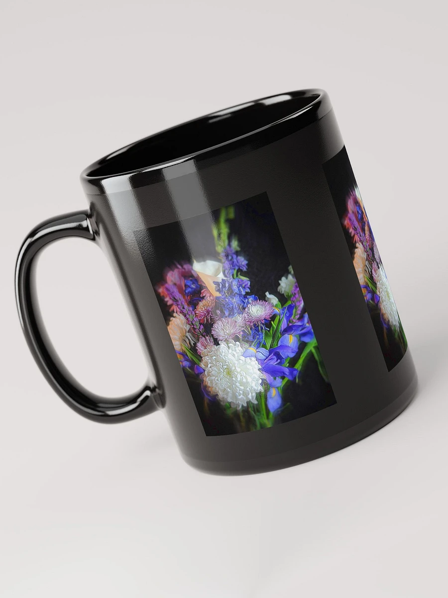 Blue White Purple Bouquet Black Coffee Mug product image (6)