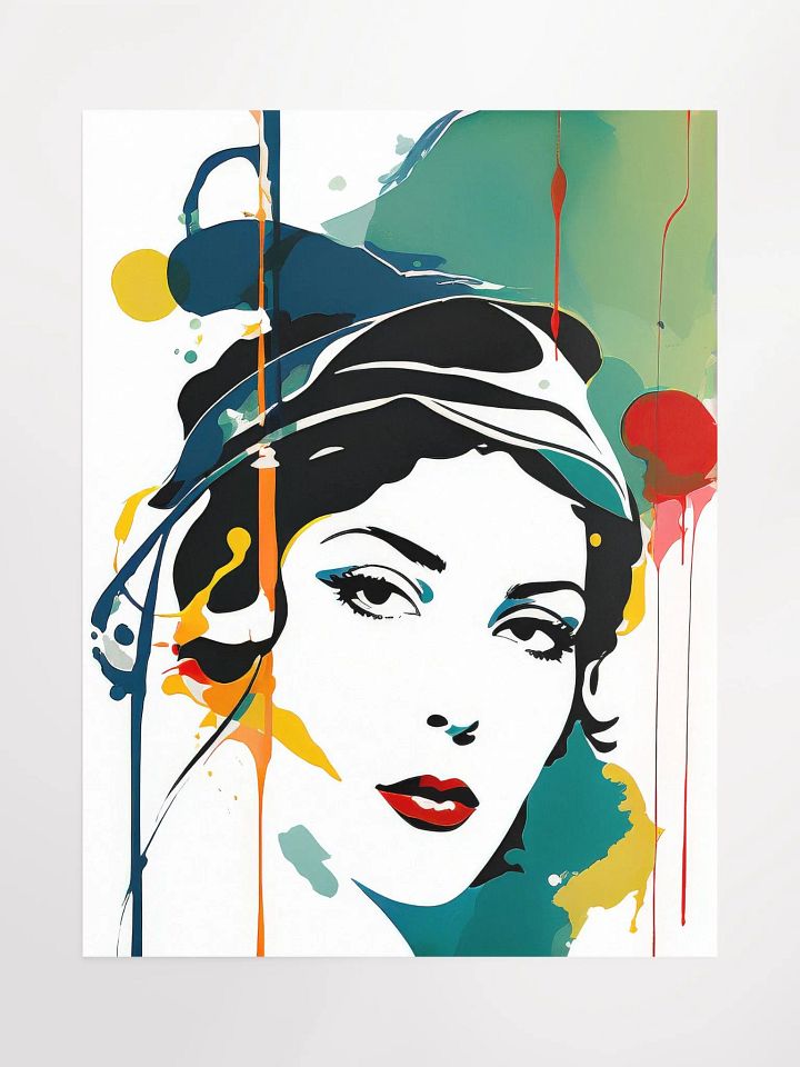 Abstract Flapper Girl - Vintage Style Poster - Medium Size 18x24 Inches product image (1)