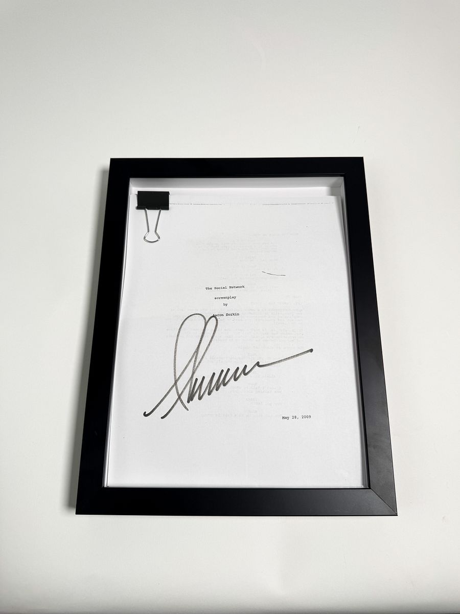 The Social Network Signed Movie Script – Shadow Box Display product image (1)