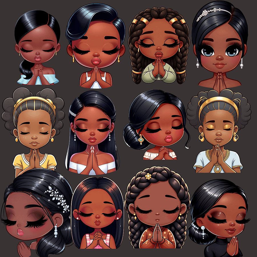 Spiritual Black Girl Clipart product image (4)