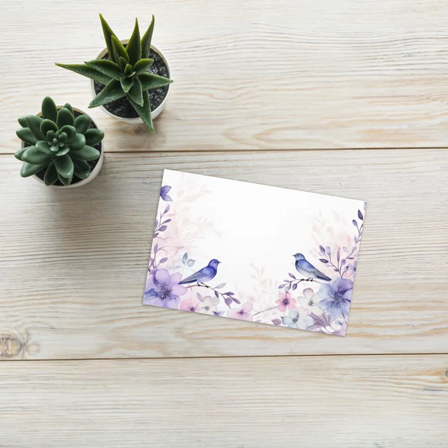 All-Occasion Greeting Card: Watercolor Birds and Florals product image (7)
