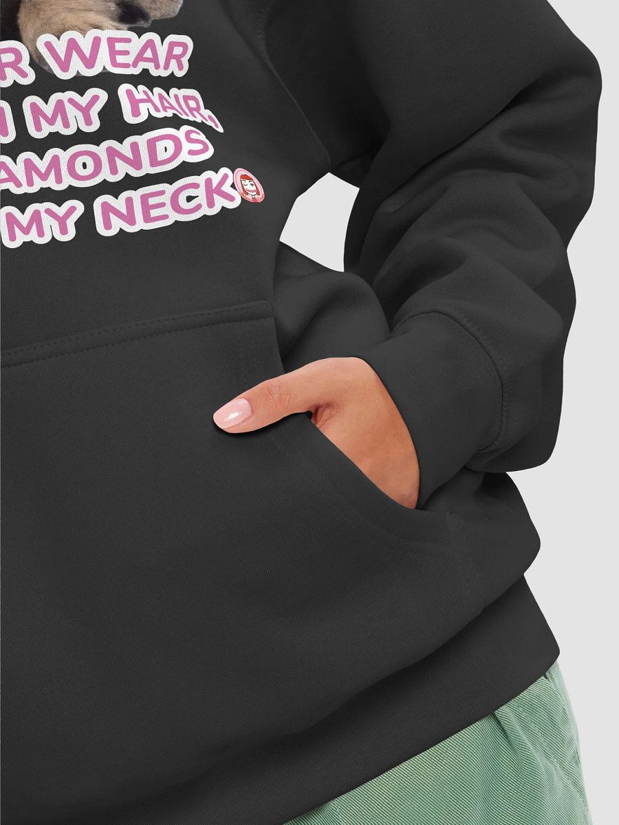 H013-001 I’d rather wear flowers in my hair, than diamonds around my neck | Floral Pup Love Hoodie product image (8)