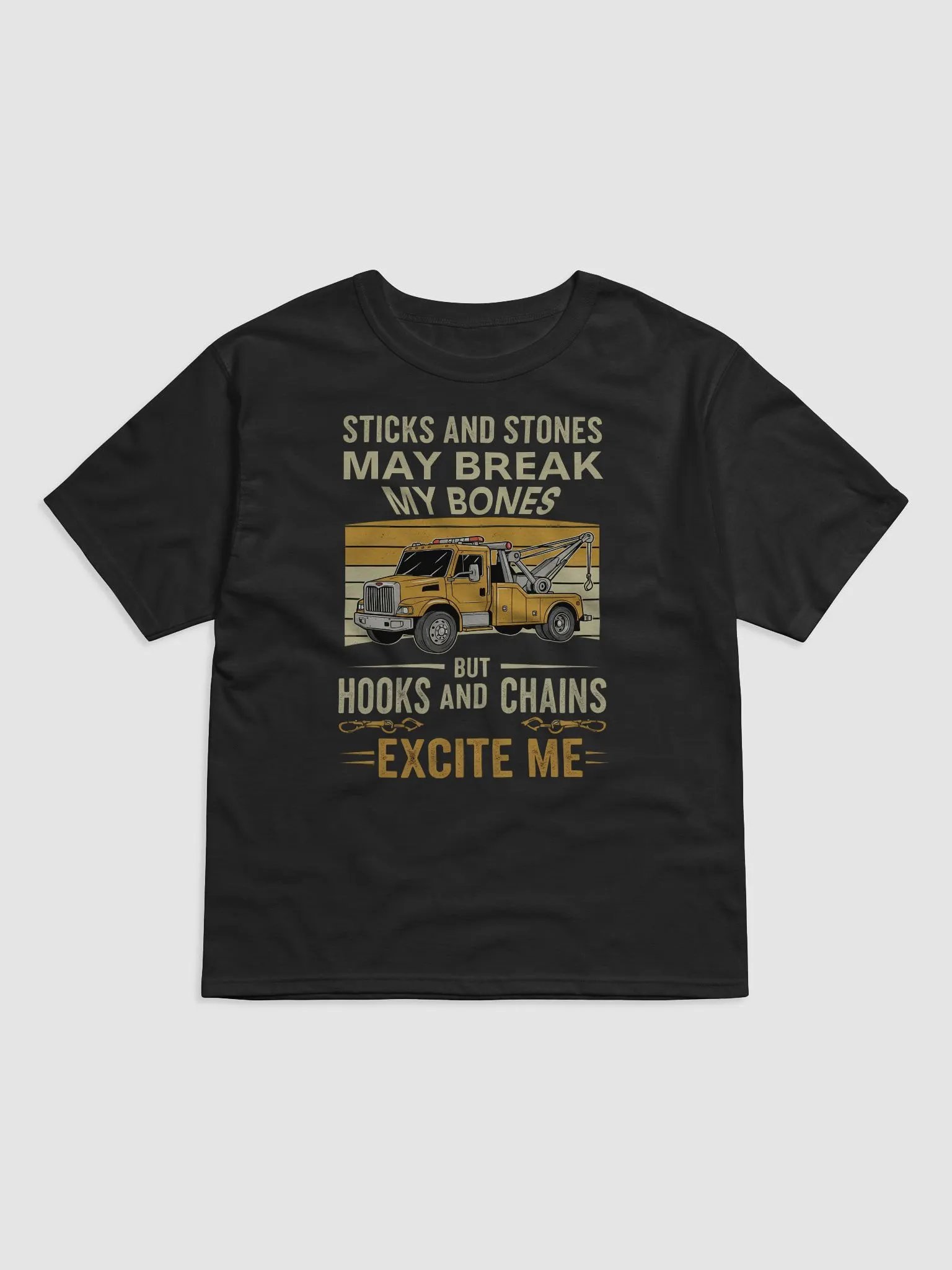 Funny Tow Truck T-Shirt – Hooks and Chains Excite Me – Tow Operator Gift product image (2)