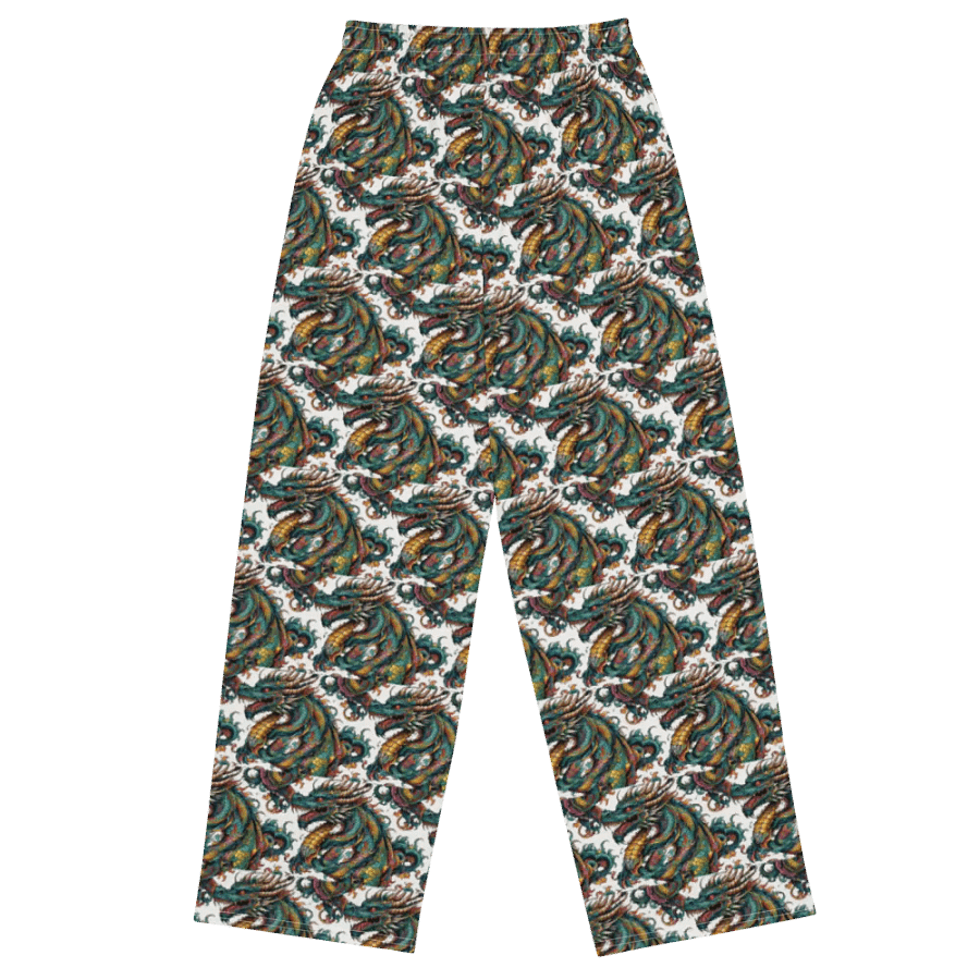 Dragon Print Unisex Wide-Leg Pants - Comfortable & Stylish with Side Pockets product image (1)