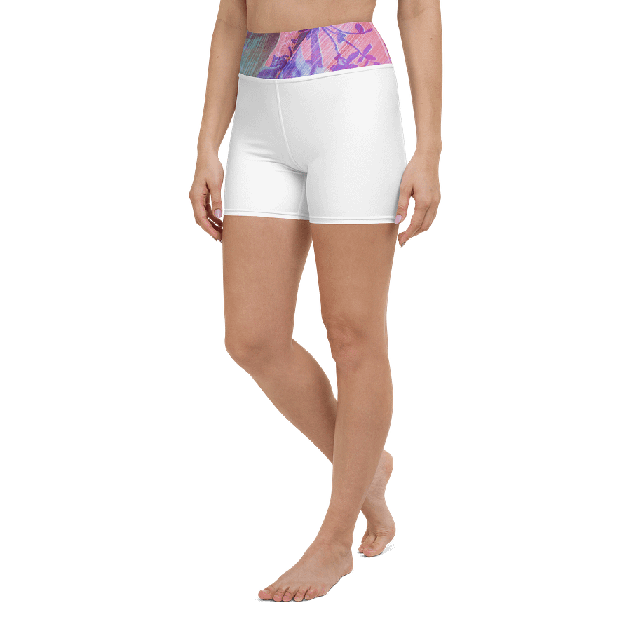 Paradise Breeze White Flow Yoga Shorts product image (4)