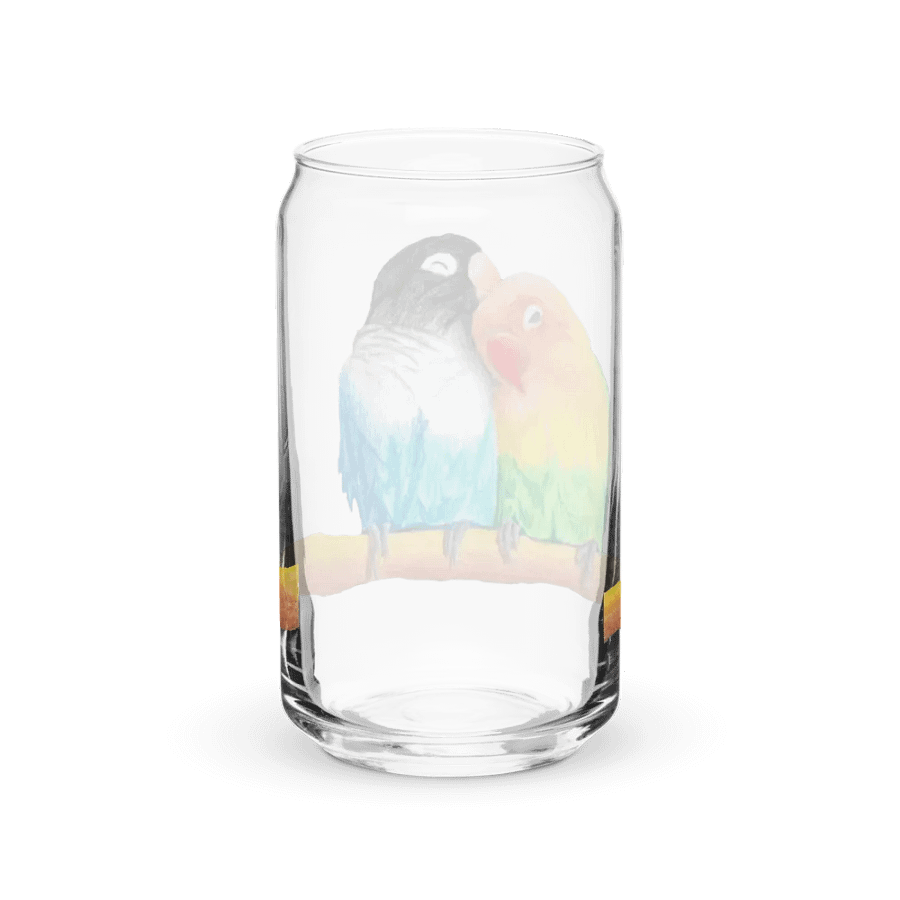Lovebirds Drawing Glass Can Cup product image (38)