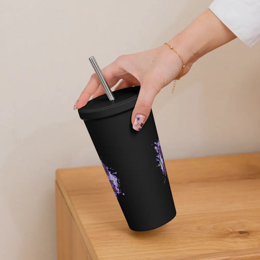 Born to Dance Vibrant Beats His Silhouette Insulated Tumbler product image (54)
