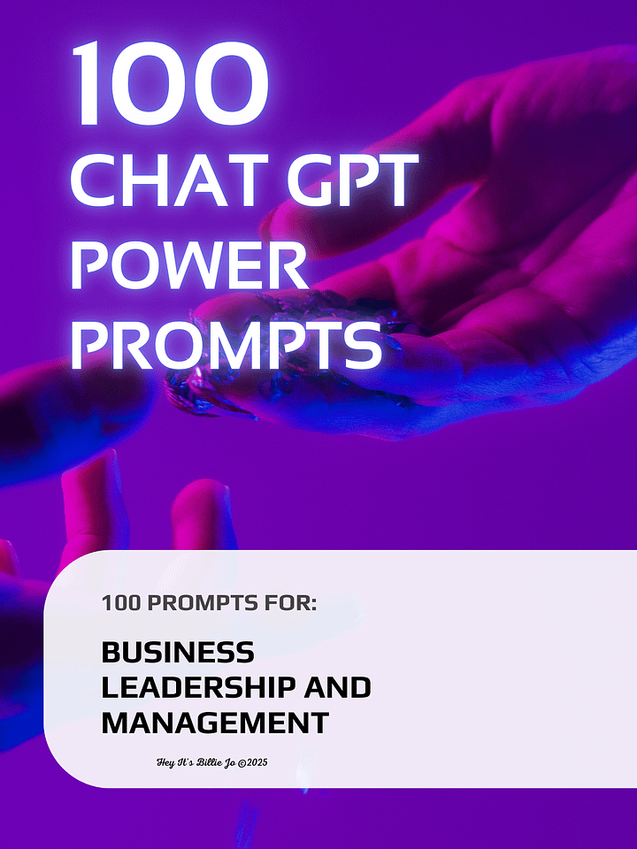 [BJ's Designs] 100 Chat GPT Power Prompts Business and Management product image (2)
