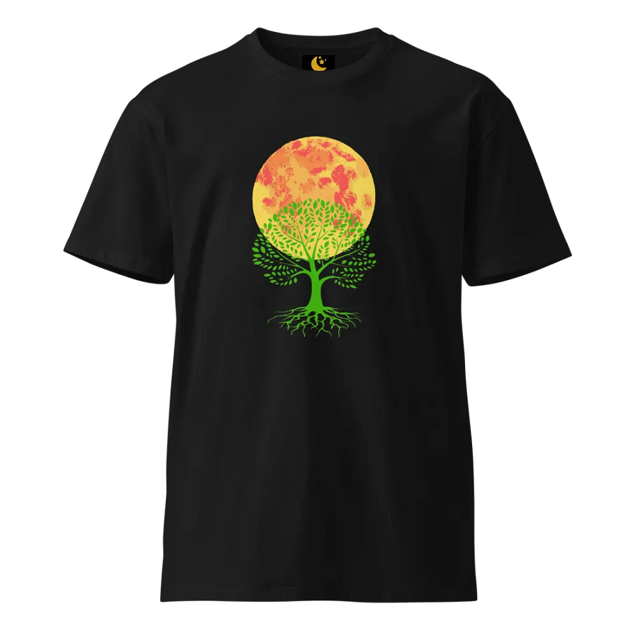 Moon Tree Black 100% Cotton T-Shirt product image (1)