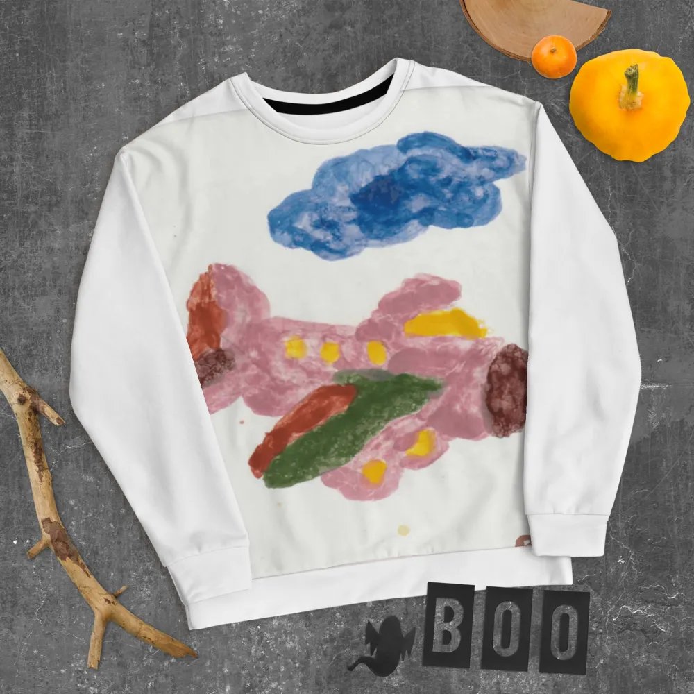 Kid Airplane (All-Over Print Recycled Unisex Sweatshirt) product image (6)