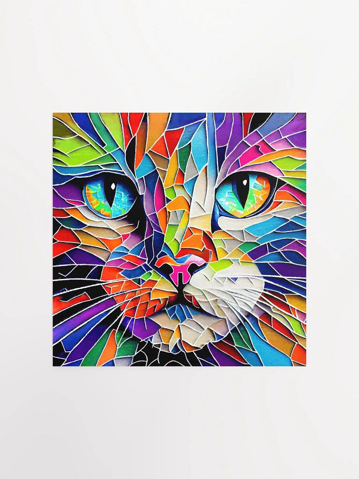Vibrant Mosaic Style Cat Matte Poster product image (5)