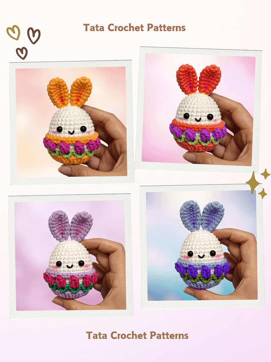 (8 in 1) Crochet Pattern - Super Cute Easter Bunny Eggs Amigurumi product image (6)