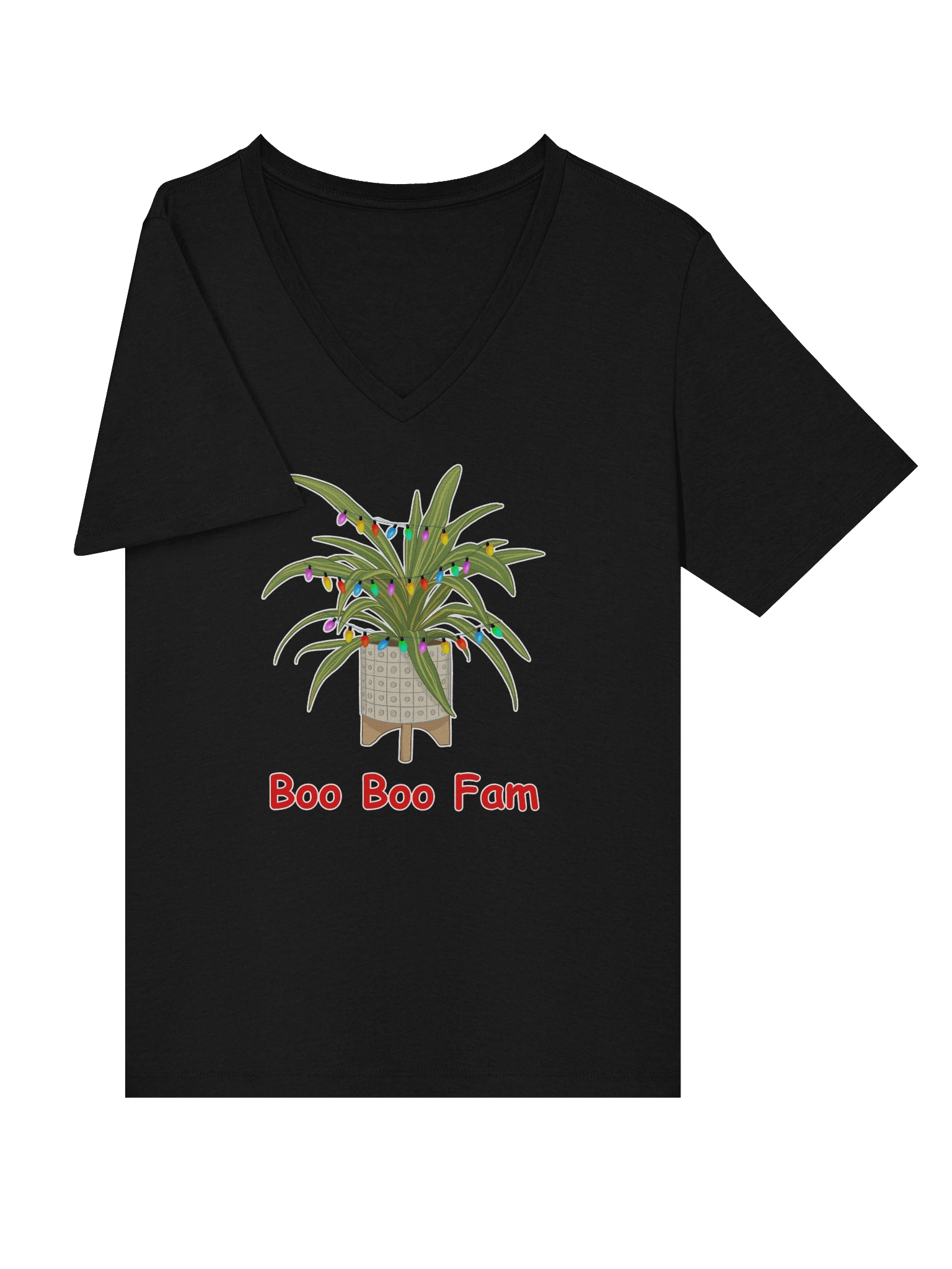 Women's Christmas Dragon Plant V Neck Tee Shirt product image (27)