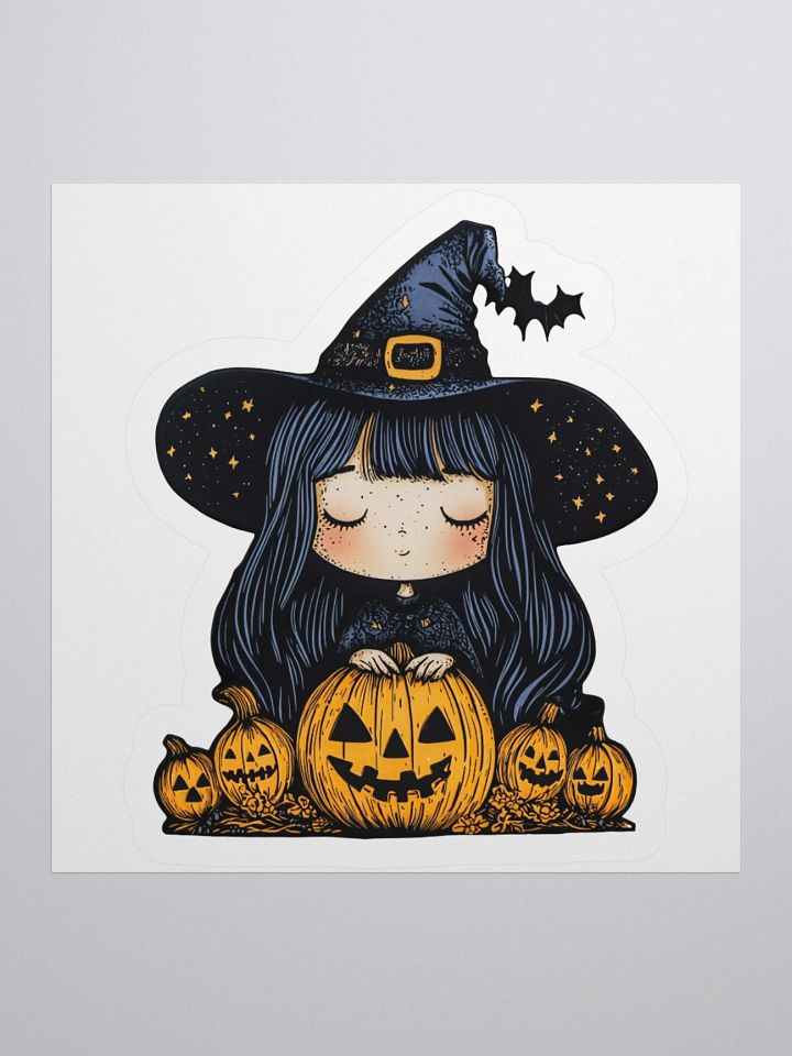 Little Miss Witch and Her Jack-O-Lanterns Sticker product image (1)