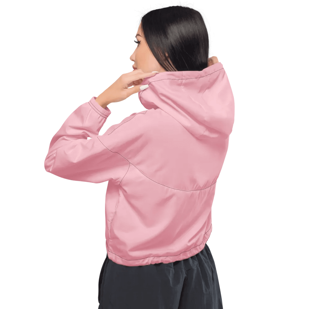 Plain Color Pink Cropped Windbreaker product image (2)