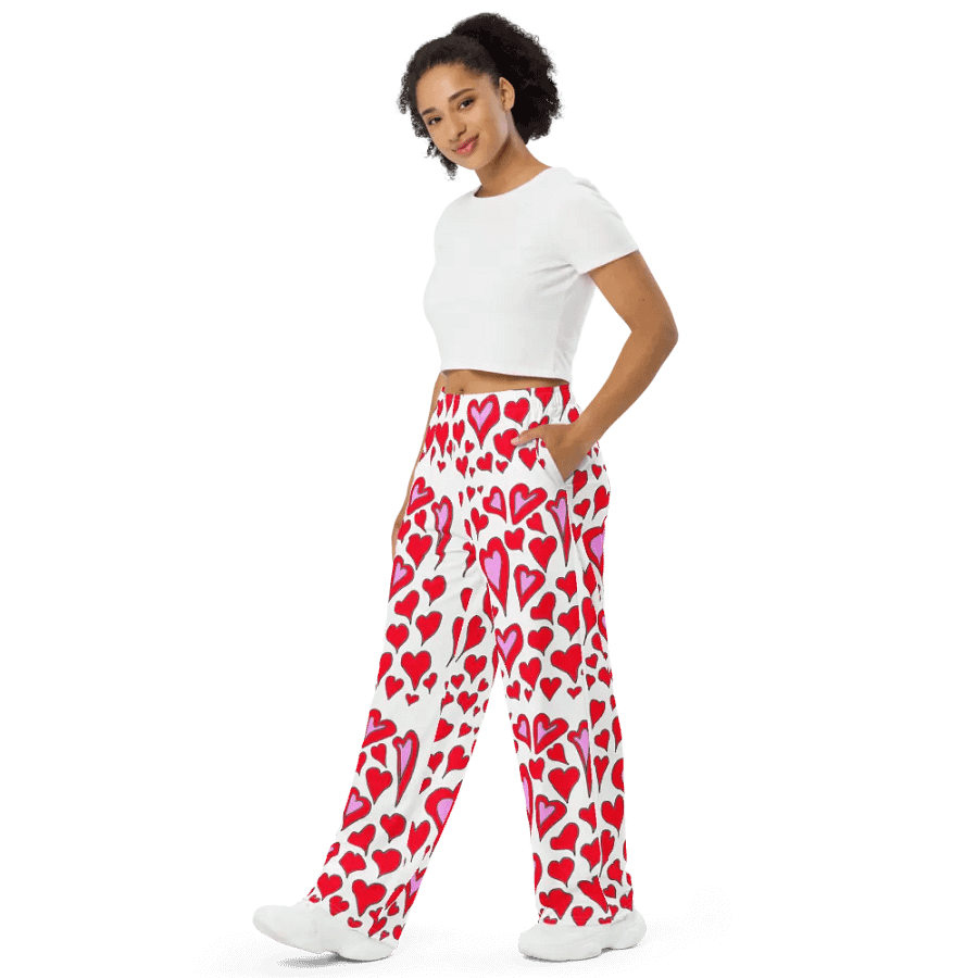 Hearts Drawing Wideleg Pants product image (4)