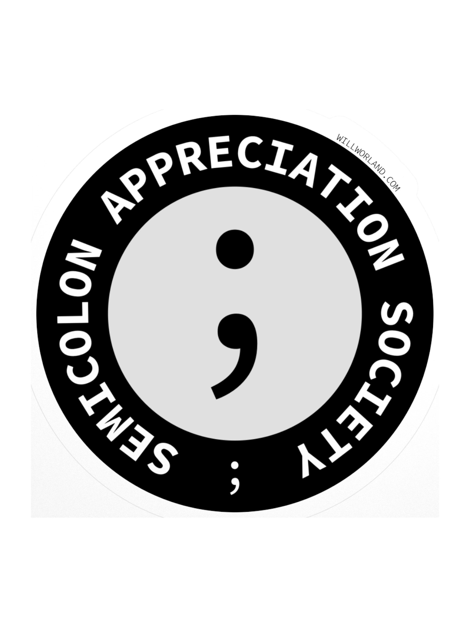 Semicolon Appreciation Society (Sticker) product image (2)