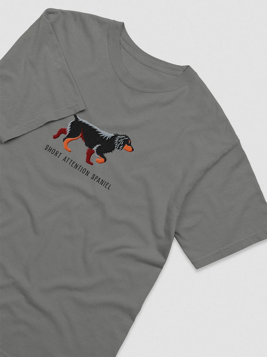 Short Attention Spaniel T-Shirt(Embroidered) of a Working Cocker Spaniel(Black & Tan) product image (6)