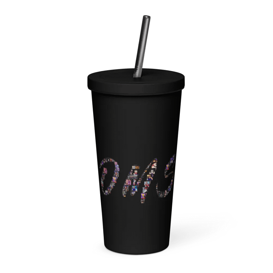 Collage Edelstahlbecher 600ml mit Trinkhalm product image (1)