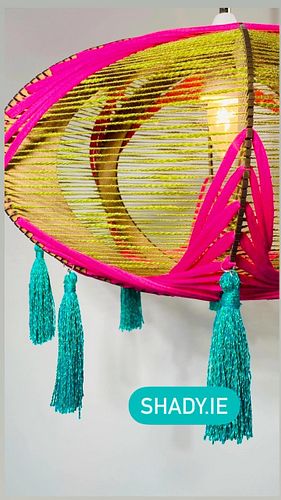 This is a wooden lampshade design with spun thread weave. It is woven in two layers to create a soft diffusing shade for your...