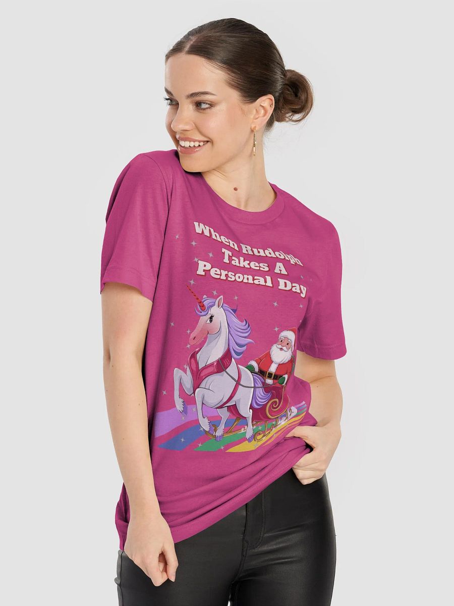 When Rudolph Takes A Personal Day - Santa's Unicorn T-shirt product image (45)