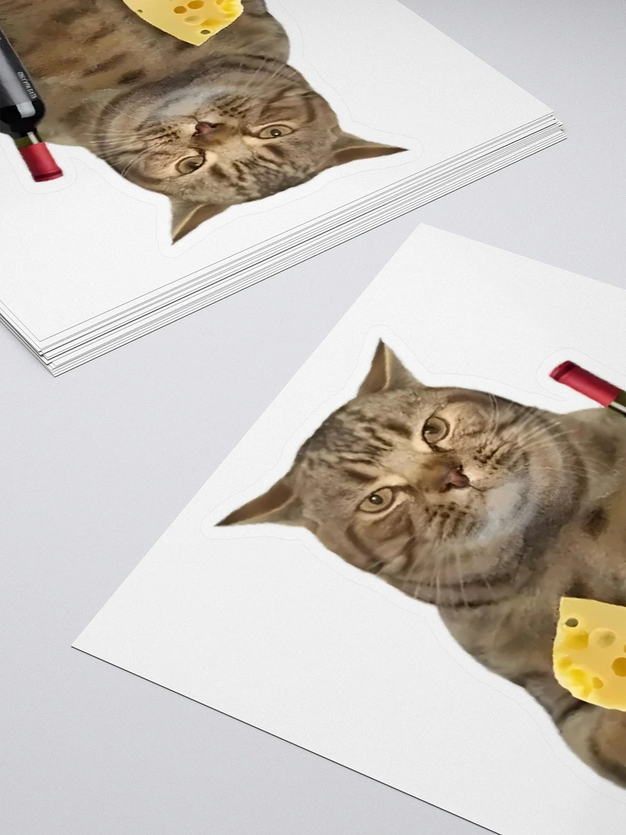 Kiss Cut Stickers: Meme Cats cheese and wine product image (4)