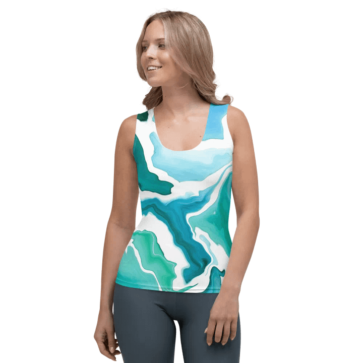 Green and white Abstract Art design Women's Tank Top product image (2)