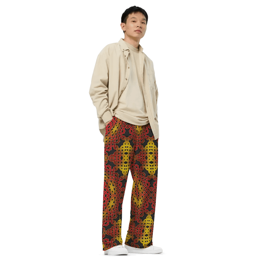 Orange Celtic Spiral Wideleg Pants product image (3)