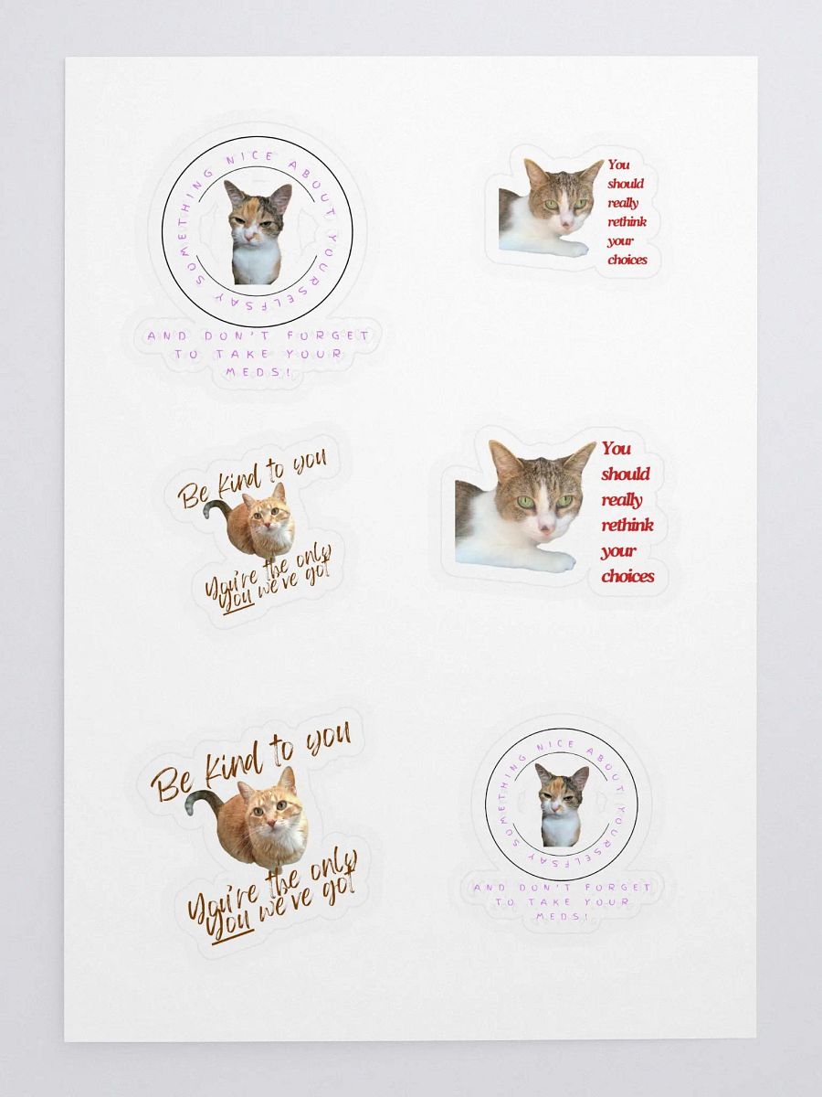 Purr-fectly Playful Cat Meme Sticker Sheet product image (3)