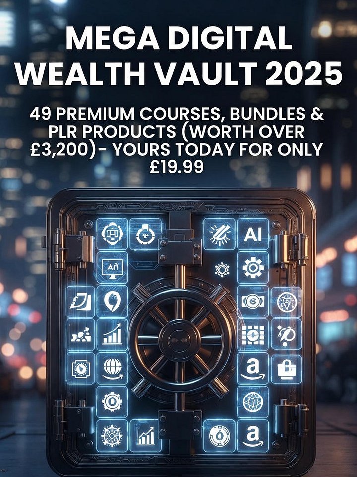 🔥 MEGA DIGITAL WEALTH VAULT 2025 – 49 Premium Courses, Bundles & PLR Products (Worth Over £3,200) – Yours Today for Only £19.99 🔥 product image (1)