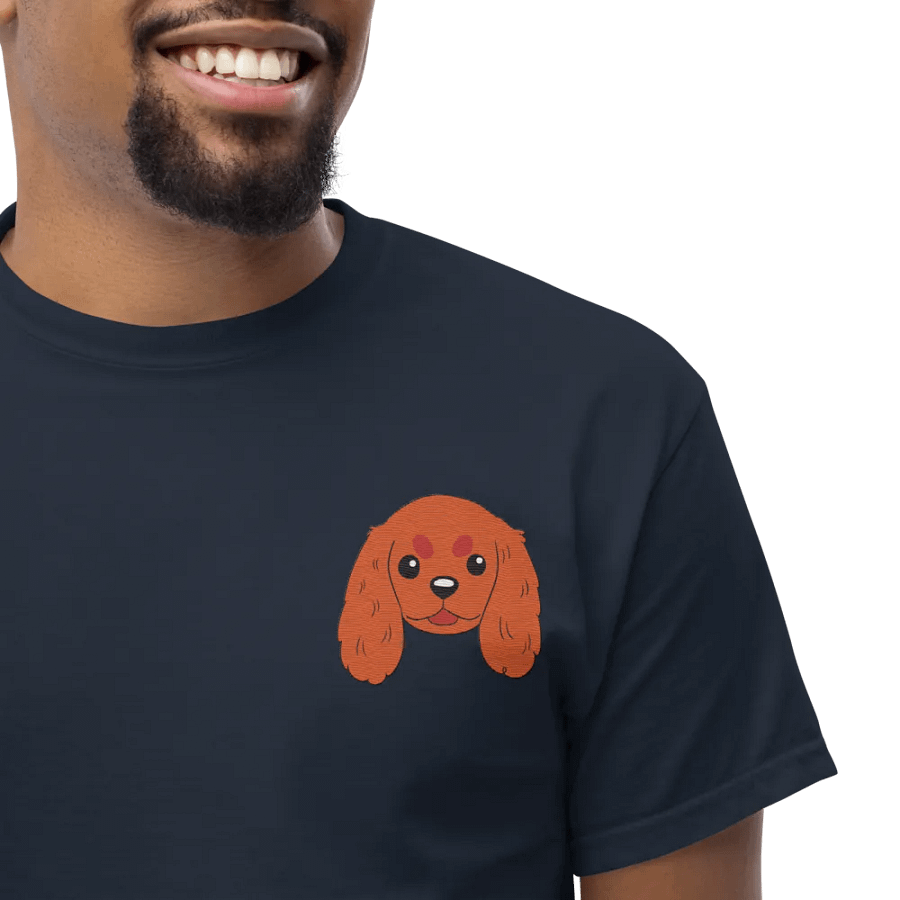 Happy Cavalier King Charles Spaniel Pup Embroidered Tee product image (4)
