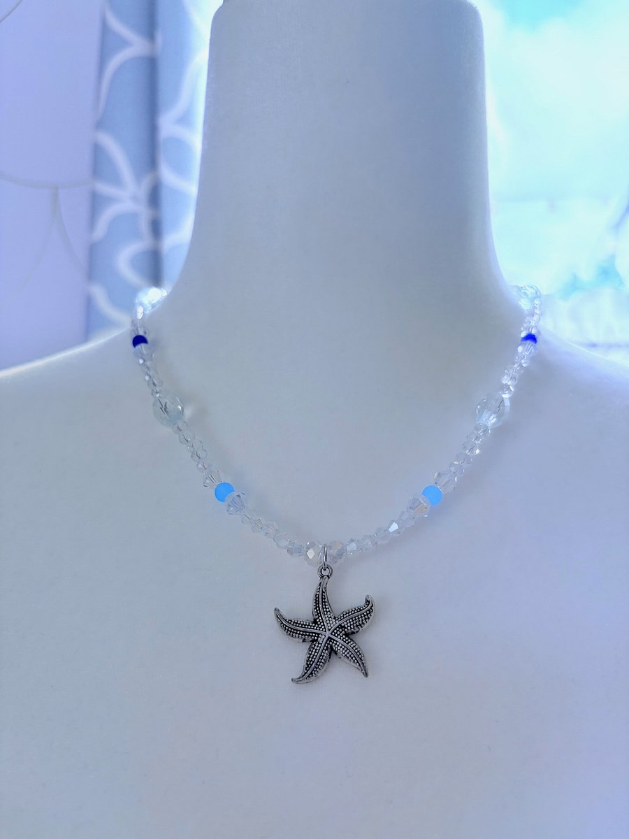 Silver Tone | Seaside Radiance | Starfish Pendant Necklace by Monique Faella Designs™ | MFD-00133 product image (3)