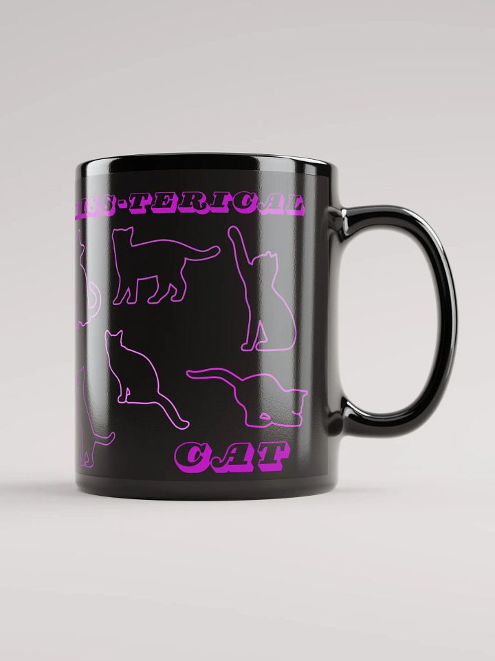 HISS-TERICAL Cat Black Glossy Mug 11oz product image (1)