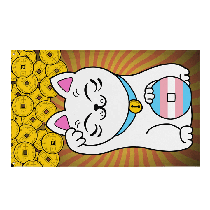 Maneki neko transgender pride flag product image (1)