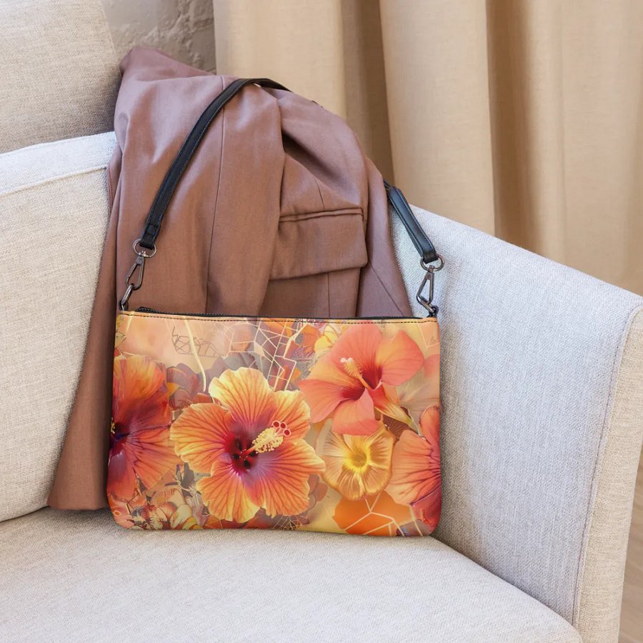 Golden Hibiscus Dreams Crossbody Bag product image (6)