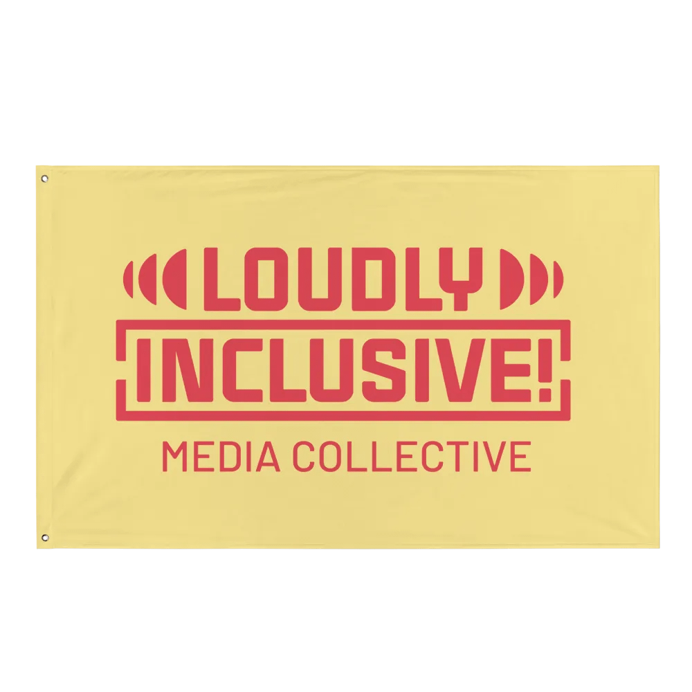 Yellow and Vibrant Pink Logo Flag product image (1)