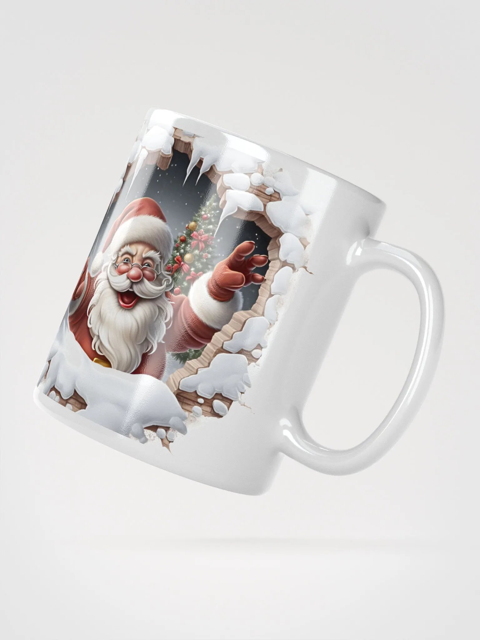 Santa's Snowy Cavern 3D Christmas Mug - Enchanting Double-Sided Wonder product image (2)