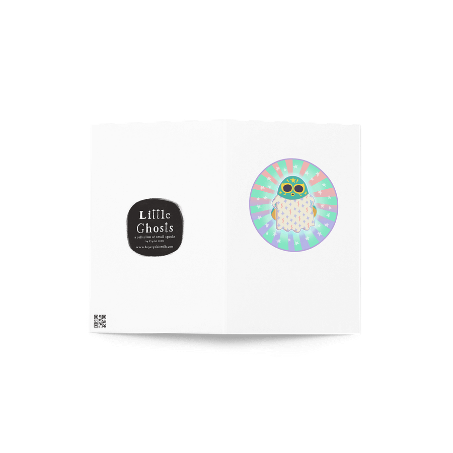 Pastel Little Ghost Luchador - Greeting Card product image (5)