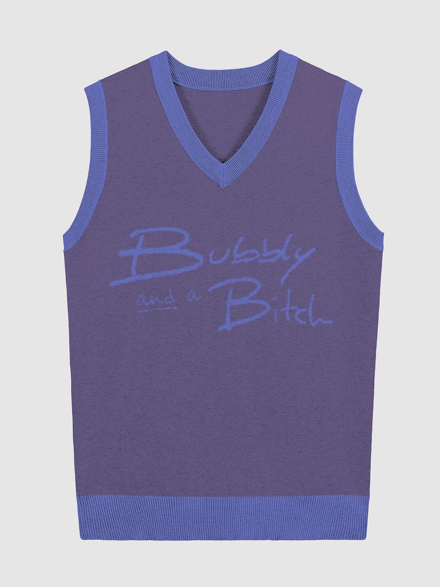 Bubbly and a B*tch (lg. design, violet and royal) knitwear vest product image (2)