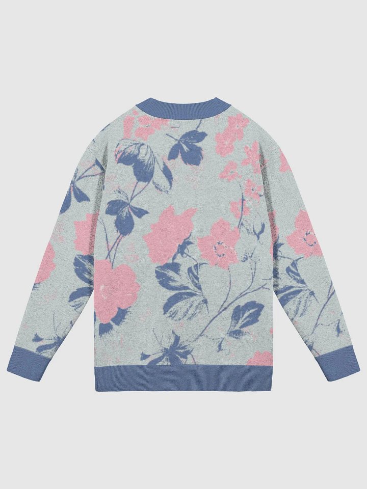 Serene Blue Blossoms Jacquard Knit Cardigan product image (8)