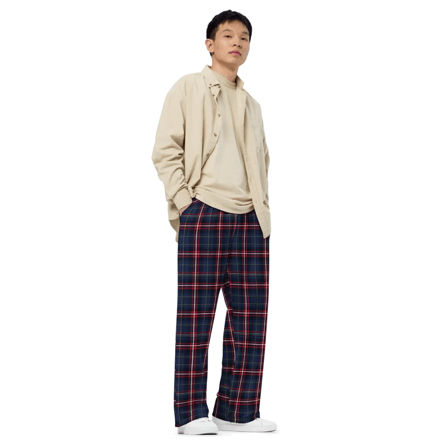 Red/Navy Plaid Unisex Lounge Pants product image (3)