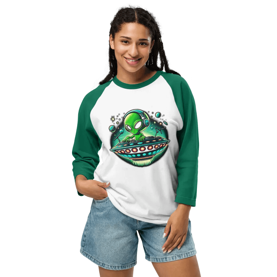 Alien DJ Baseball Style Tee - Light Torso Colors product image (62)
