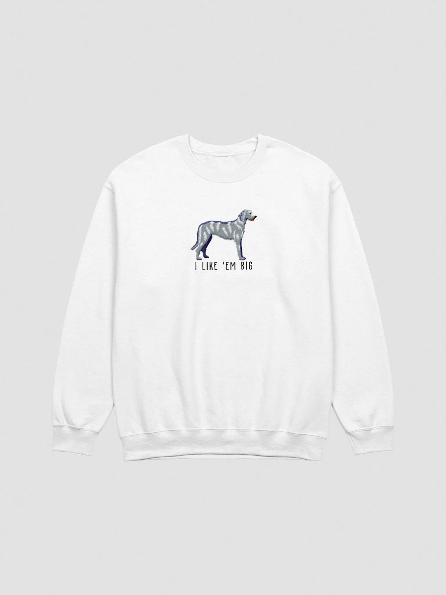 I Like 'Em Big Sweatshirt (Embroidered) of an Irish Wolfhound(Blue/Gray) product image (16)