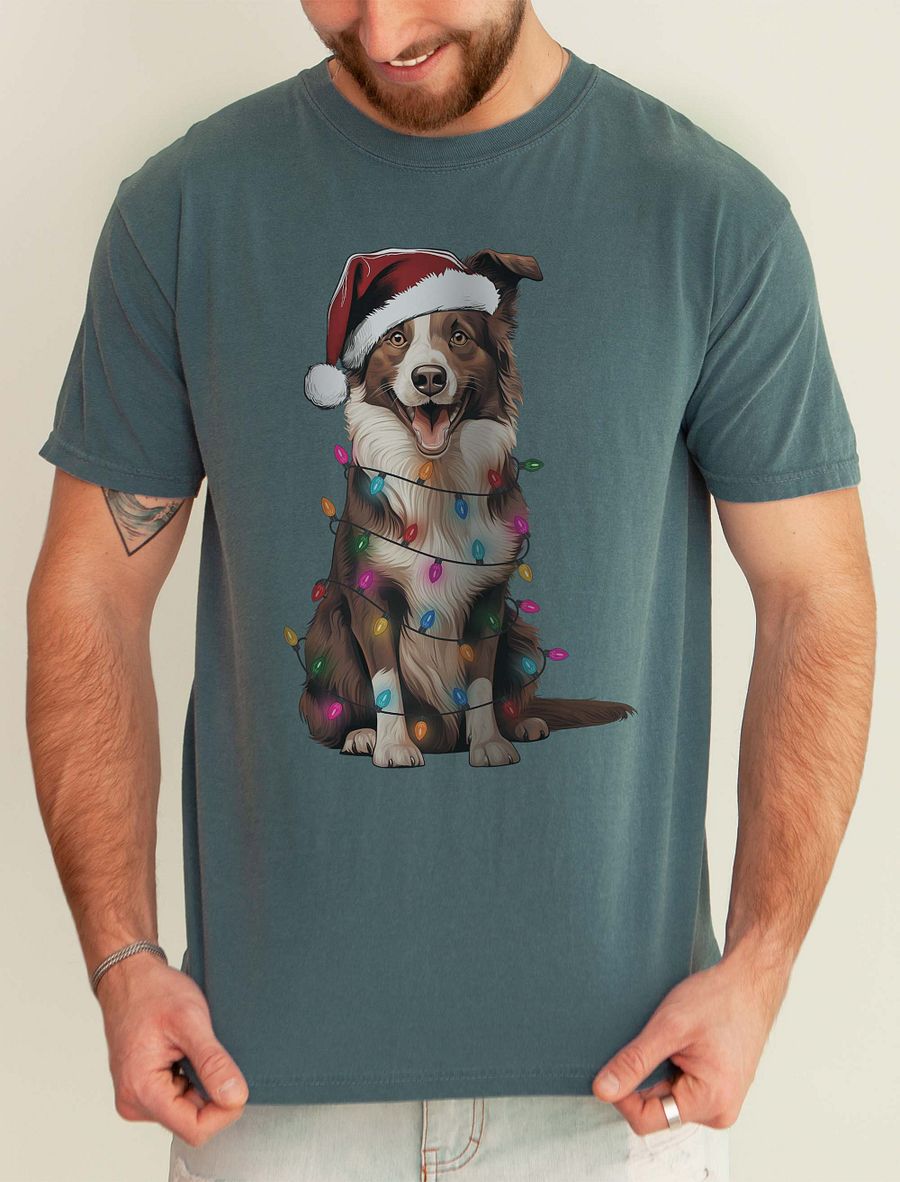 Funny Border Collie(Brown) Christmas T-Shirt for Border Collie Paw-rents product image (1)